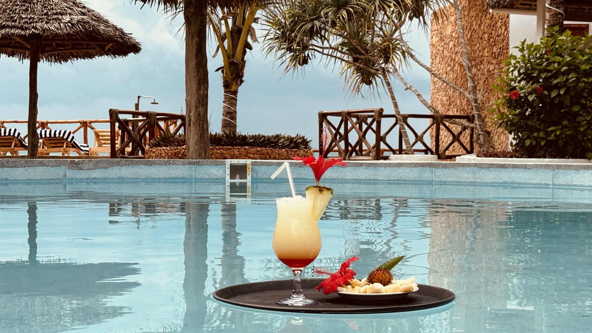 Cocktail served poolside