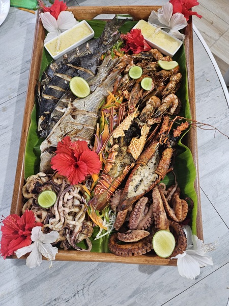Full seafood platter with lobster, octopus and fish